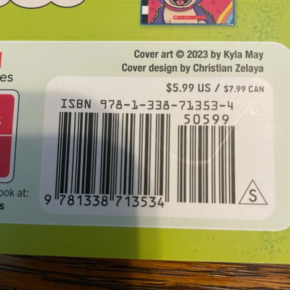 Scholastic Pug Puppy Picture Book - Lime Green Cover with Pink & Blue Accents